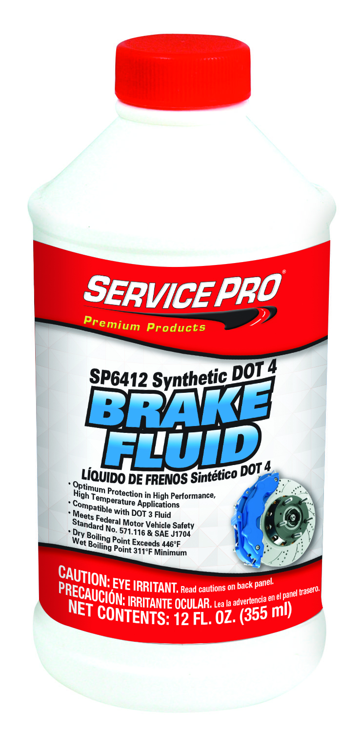 Service Pro Synthetic DOT 4 Brake Fluid | Container: 12 Oz Bottle | Shipped as: Case of 12 x 12 oz Bottles - Brakes